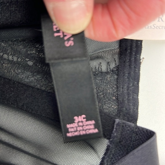 NWT Victoria's Secret Black Pink Chantilly Lace Corset Bustier Size 34C - Picture 8 of 10